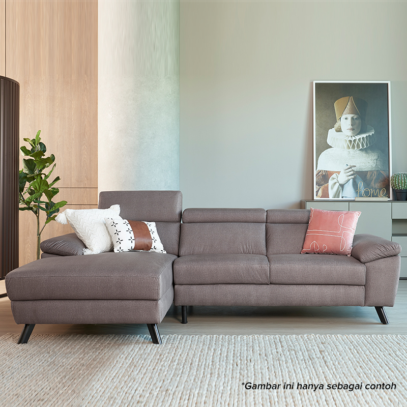sofa kain modern minimalis dengan sandaran kepala yang dapat disesuaikan